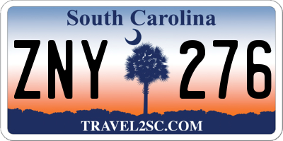 SC license plate ZNY276