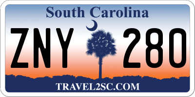SC license plate ZNY280
