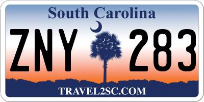 SC license plate ZNY283