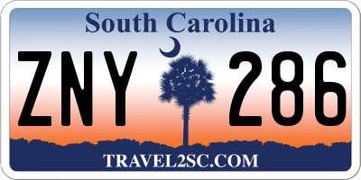 SC license plate ZNY286