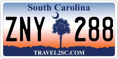SC license plate ZNY288