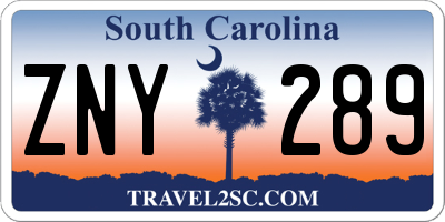 SC license plate ZNY289
