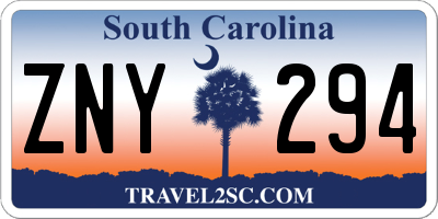 SC license plate ZNY294