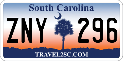 SC license plate ZNY296