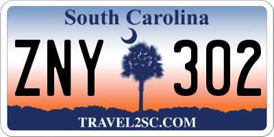 SC license plate ZNY302
