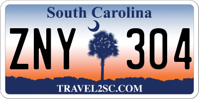 SC license plate ZNY304