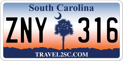 SC license plate ZNY316