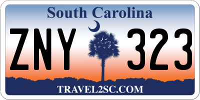 SC license plate ZNY323