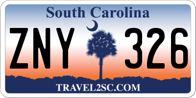 SC license plate ZNY326
