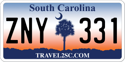 SC license plate ZNY331