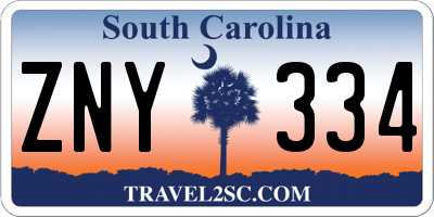 SC license plate ZNY334