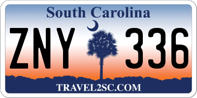 SC license plate ZNY336
