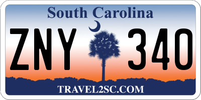 SC license plate ZNY340
