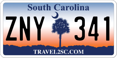 SC license plate ZNY341