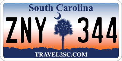 SC license plate ZNY344
