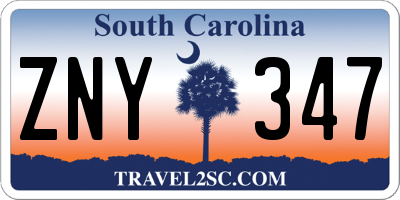 SC license plate ZNY347