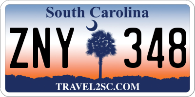SC license plate ZNY348