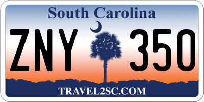 SC license plate ZNY350