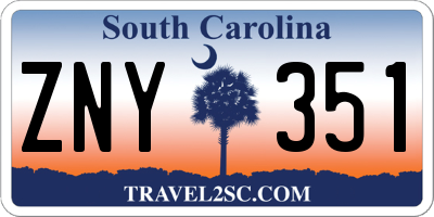 SC license plate ZNY351