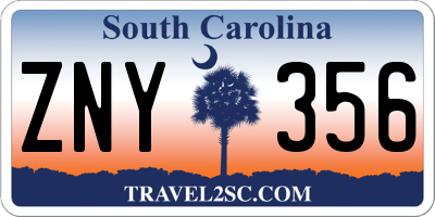 SC license plate ZNY356