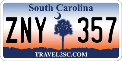 SC license plate ZNY357