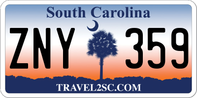 SC license plate ZNY359