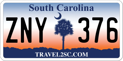 SC license plate ZNY376