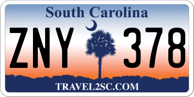 SC license plate ZNY378