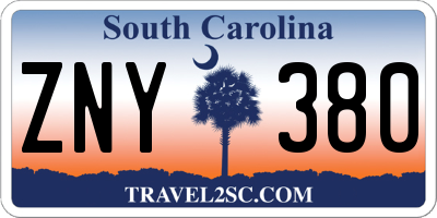 SC license plate ZNY380