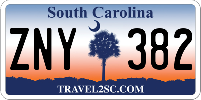 SC license plate ZNY382