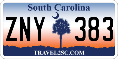 SC license plate ZNY383