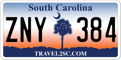 SC license plate ZNY384