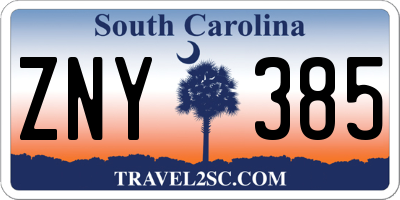 SC license plate ZNY385