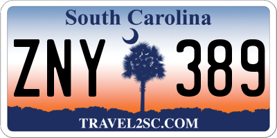 SC license plate ZNY389