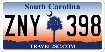 SC license plate ZNY398