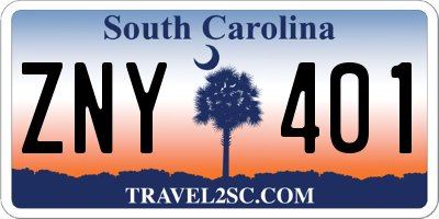 SC license plate ZNY401