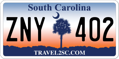 SC license plate ZNY402
