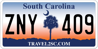 SC license plate ZNY409