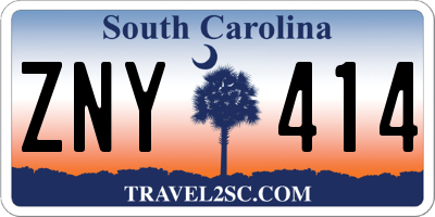 SC license plate ZNY414