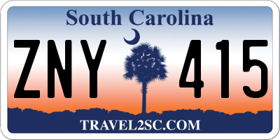 SC license plate ZNY415