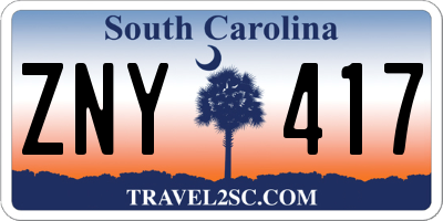 SC license plate ZNY417