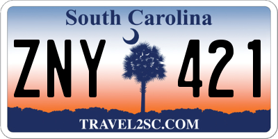 SC license plate ZNY421