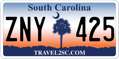 SC license plate ZNY425