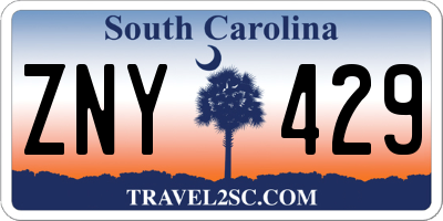 SC license plate ZNY429