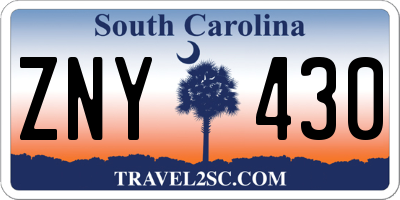 SC license plate ZNY430