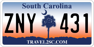 SC license plate ZNY431