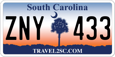 SC license plate ZNY433