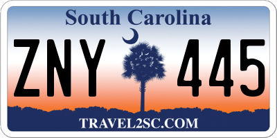 SC license plate ZNY445
