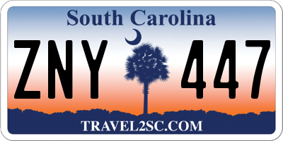 SC license plate ZNY447
