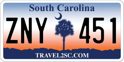 SC license plate ZNY451